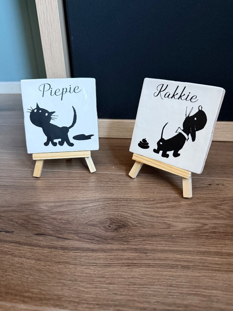 Tegeltje kakkie/piepie (Takkie/siepie) 2 stuks wit of beige, Ophalen of Verzenden, Nieuw