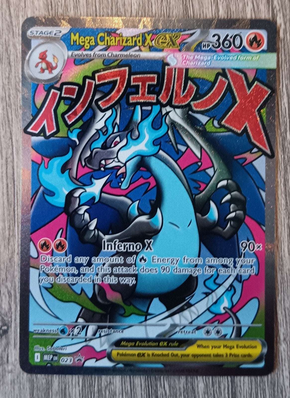 Mega Charizard ex promo Mega Evolutions, Ophalen of Verzenden, Zo goed als nieuw, Losse kaart, Foil