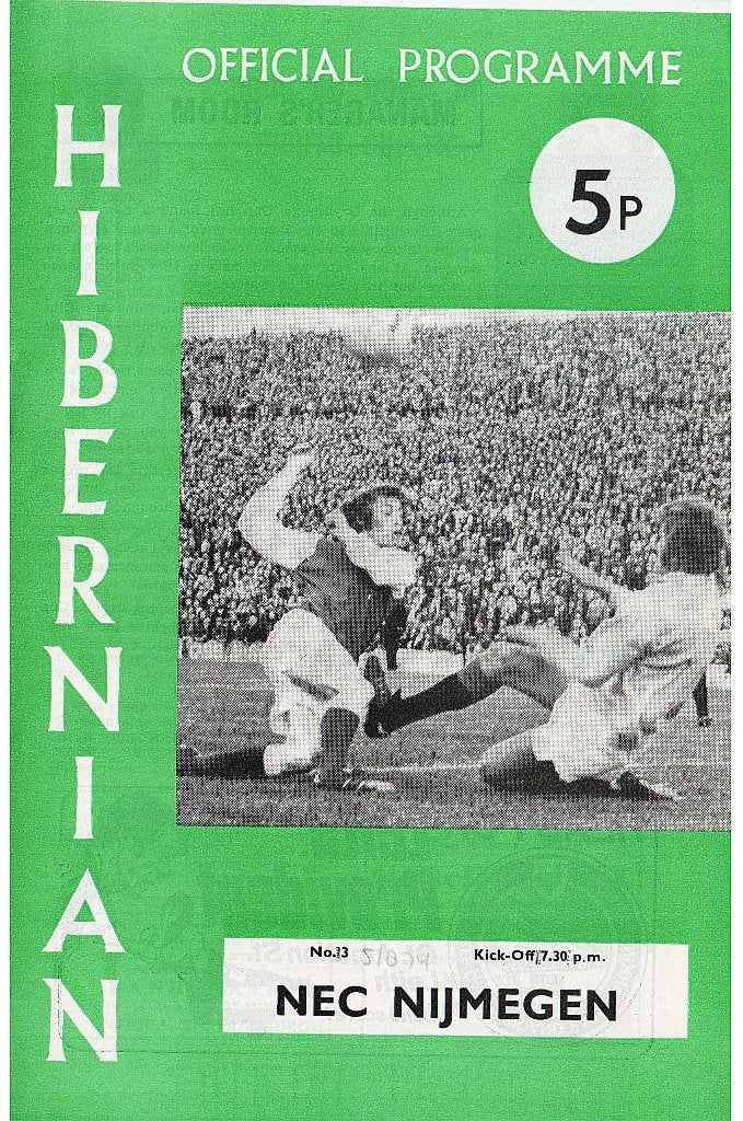 Hibernian - NEC Nijmegen Officieel Programmaboekje., Ophalen of Verzenden, Zo goed als nieuw, Overige binnenlandse clubs, Boek of Tijdschrift