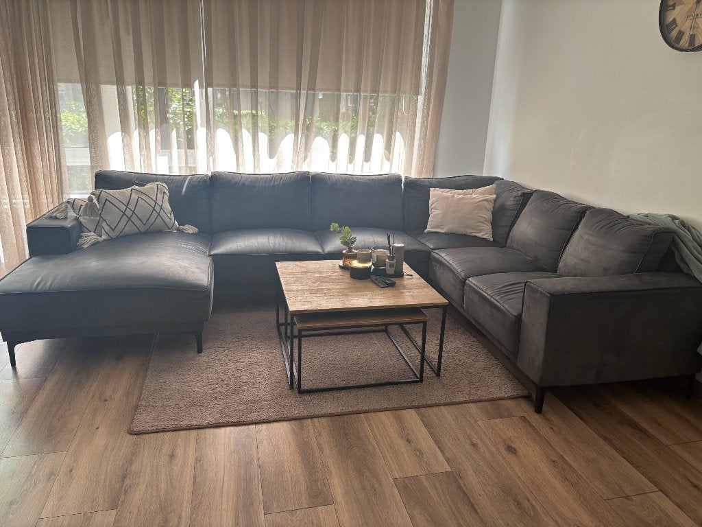 Mangohouten Eettafel & salontafel set van 2, Gebruikt, Vierkant, Vijf personen of meer, Ophalen