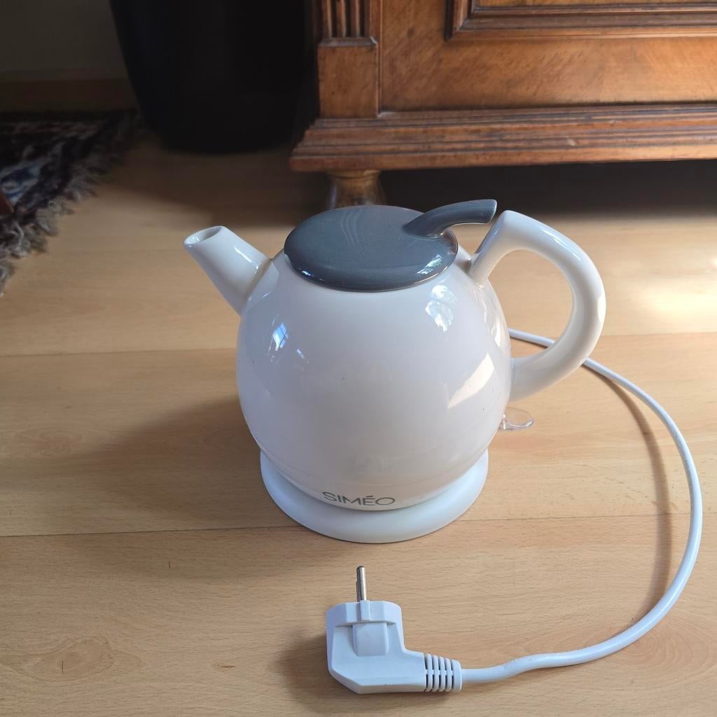 Simeo Waterkoker Keramiek - Wit/Grijs, 1 tot 2 liter, Ophalen of Verzenden, Zo goed als nieuw