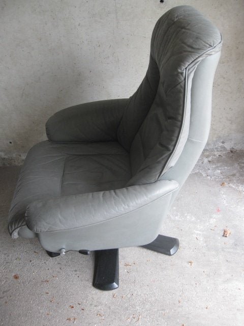 RELAXFAUTEUIL OP 5-TEENS DRAAIVOET, Ophalen, Gebruikt, Leer, 50 tot 75 cm