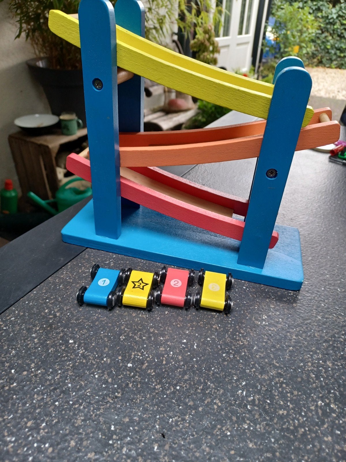 houten autorace baan, Racebaan, Zo goed als nieuw, Handmatig, Ophalen