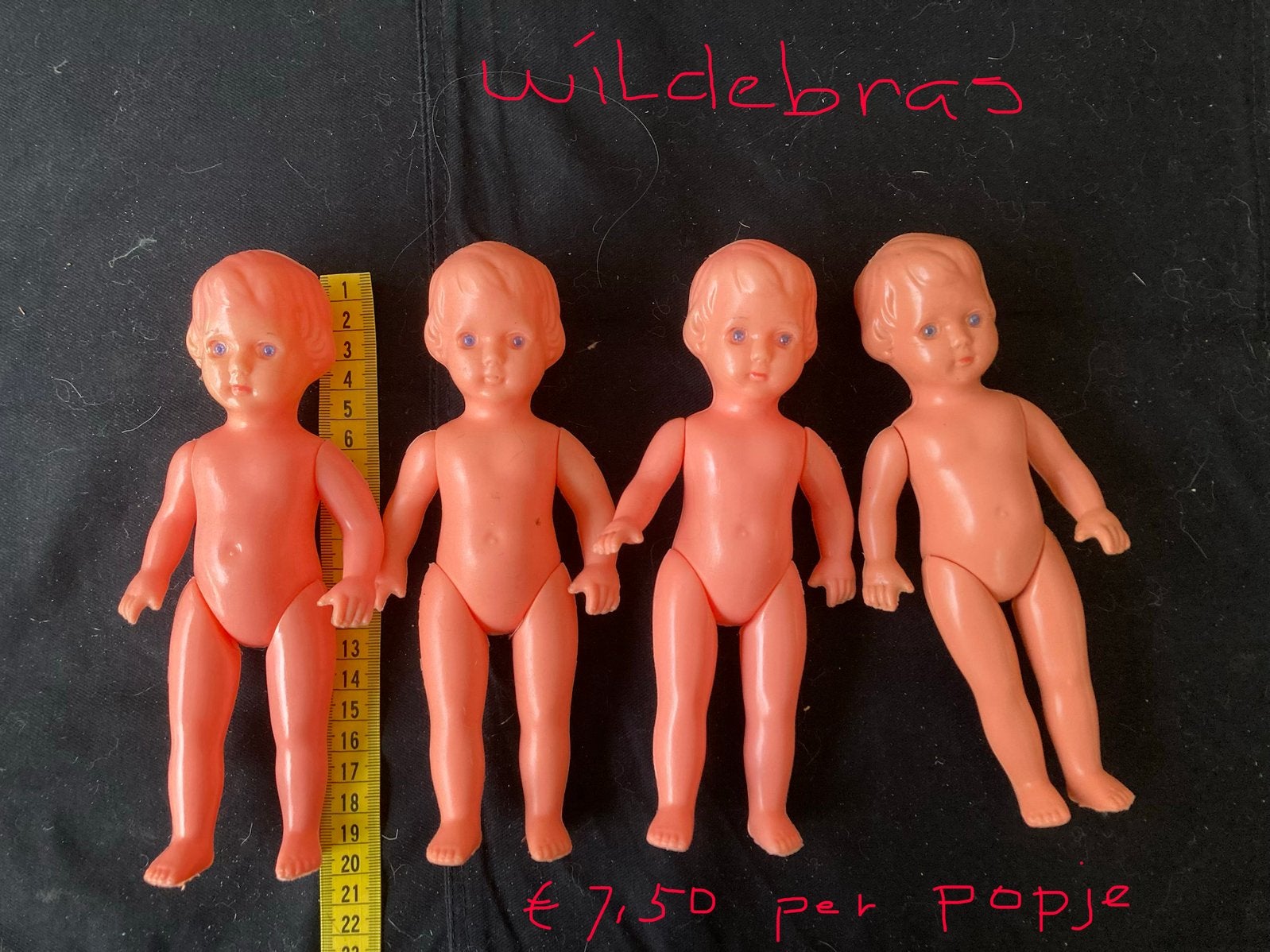 🌿 Oude pop,🌿” LOTJE,4 KLEINE WILDEBRAS POPJES”🌿50er jr, Verzenden, Zo goed als nieuw, Pop