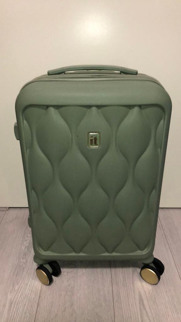 IT reiskoffer groen - Handbagage, 50 tot 60 cm, Hard kunststof, Ophalen of Verzenden, Zo goed als nieuw