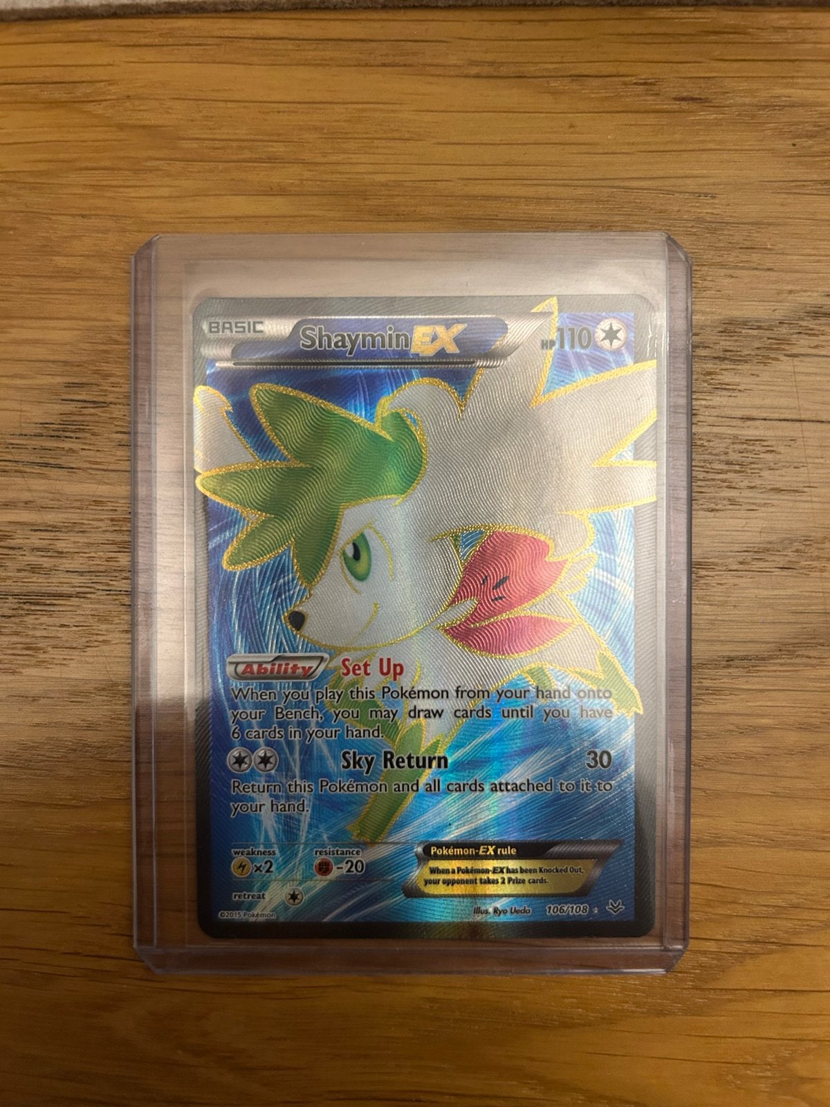 Shaymin EX Pokémon kaart 106/108, Ophalen, Zo goed als nieuw, Losse kaart, Foil