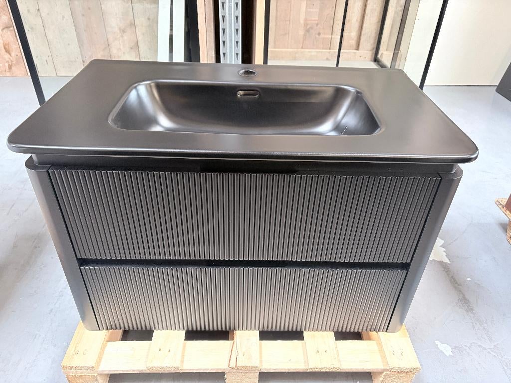 LAATSTE! Wastafelkast badmeubel 80 cm zwart - Nieuw! nr34, Ophalen of Verzenden, Nieuw
