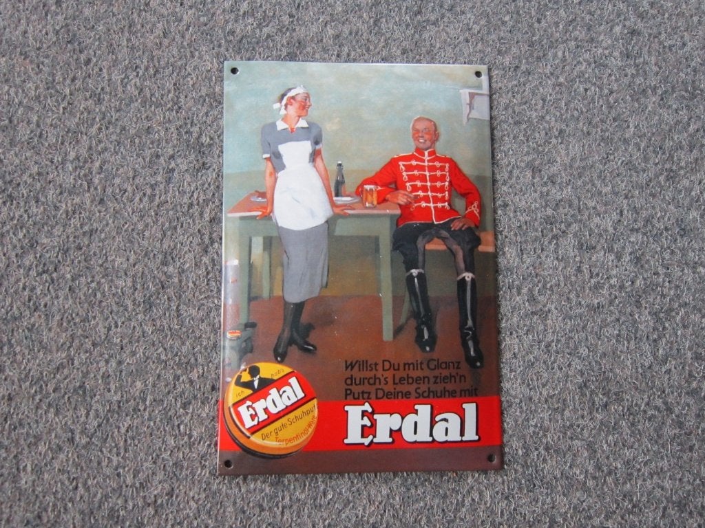 ERDAL EMAILLE RECLAMEBORDEN, Verzamelen, Ophalen, Zo goed als nieuw, Reclamebord
