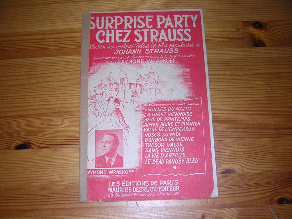 Surprise party chez strauss - arr raymond wraskoff, Gebruikt, Accordeon, Ophalen of Verzenden, Artiest of Componist