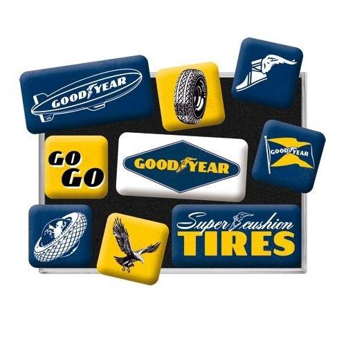 Goodyear Tires banden magneet set reclame magneetjes deco, Verzamelen, Reclamebord, Info@deconoord.nl, Deco Noord, Nieuw