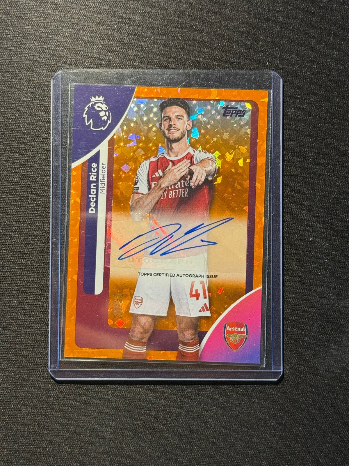 Topps Premier League declan rice auto /25 2025/26, Verzamelen, Ophalen of Verzenden, Nieuw, Buitenlandse clubs, Spelerskaart