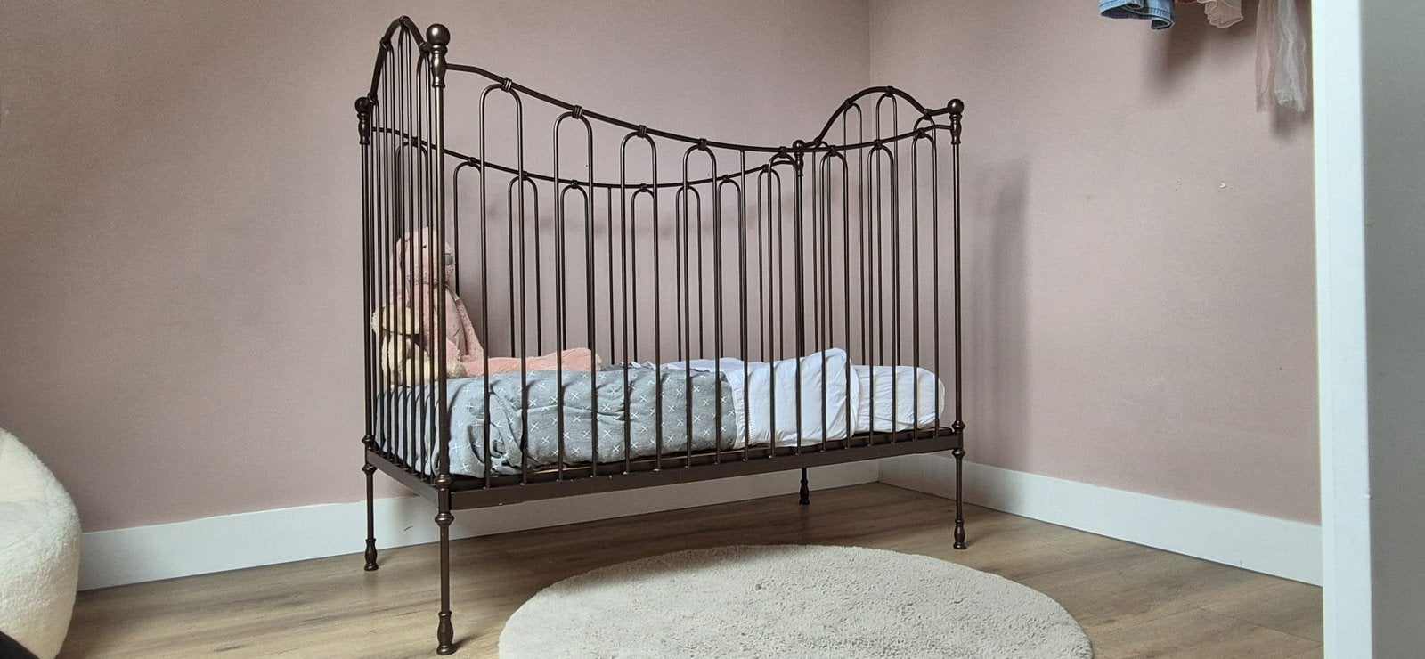 Diss brons smeedijzeren kinderledikant, Ophalen, Gebruikt, Minder dan 140 cm, Matras