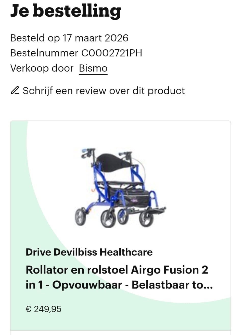 Rollator en rolstoel Airgo Fusion 2 in 1, Diversen, Rollators, Ophalen
