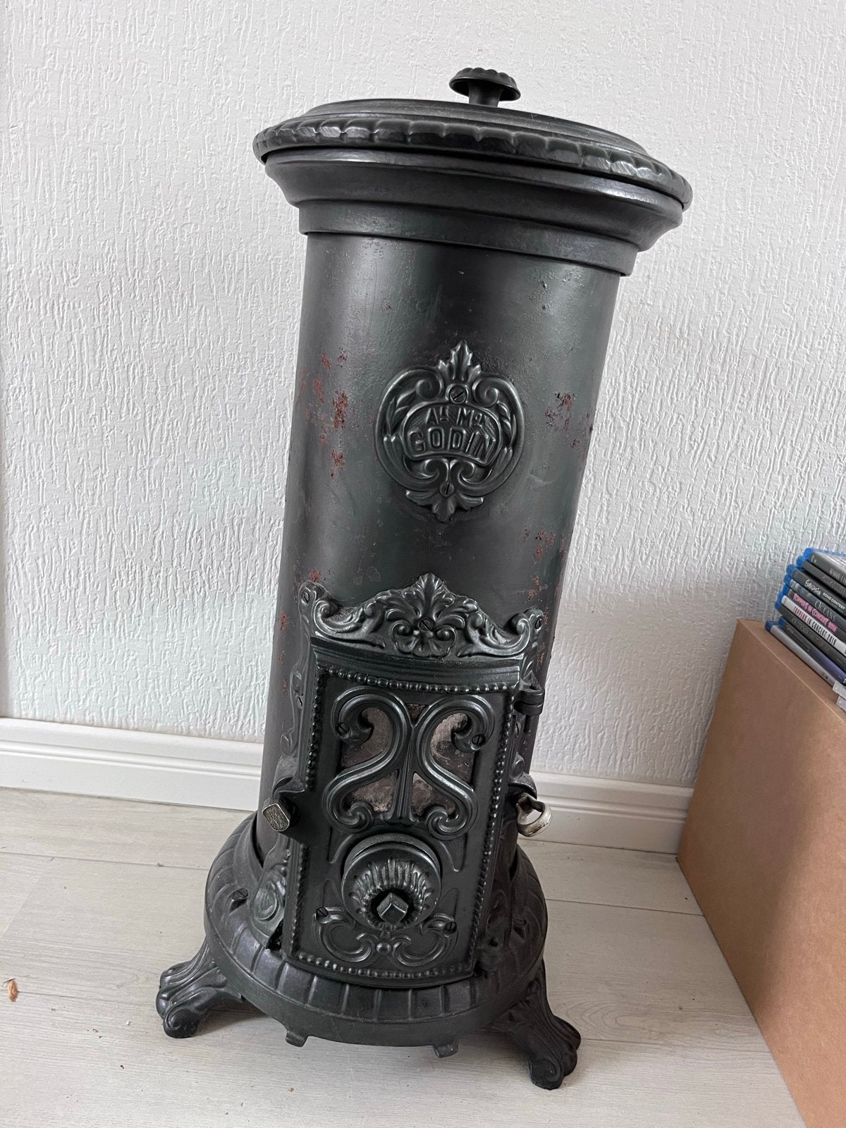Antieke Godin Houthaard - Decoratief (niet werkend), Ophalen, Gebruikt, Vrijstaande haard, Houthaard
