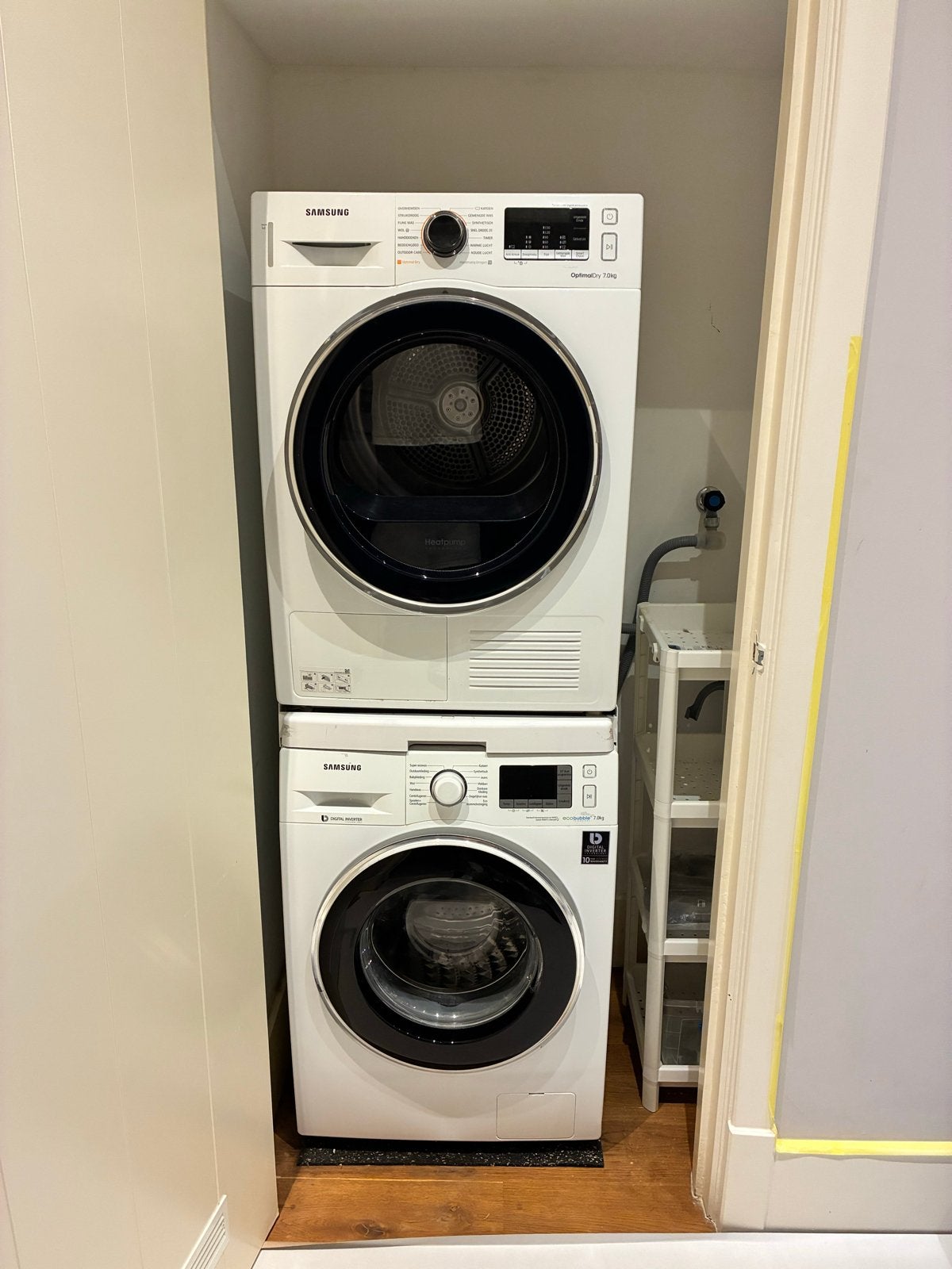 Samsung Wasmachine en Droger Set - Zo goed als nieuw, Witgoed en Apparatuur, 6 tot 8 kg, Ophalen, Gebruikt, 85 tot 90 cm