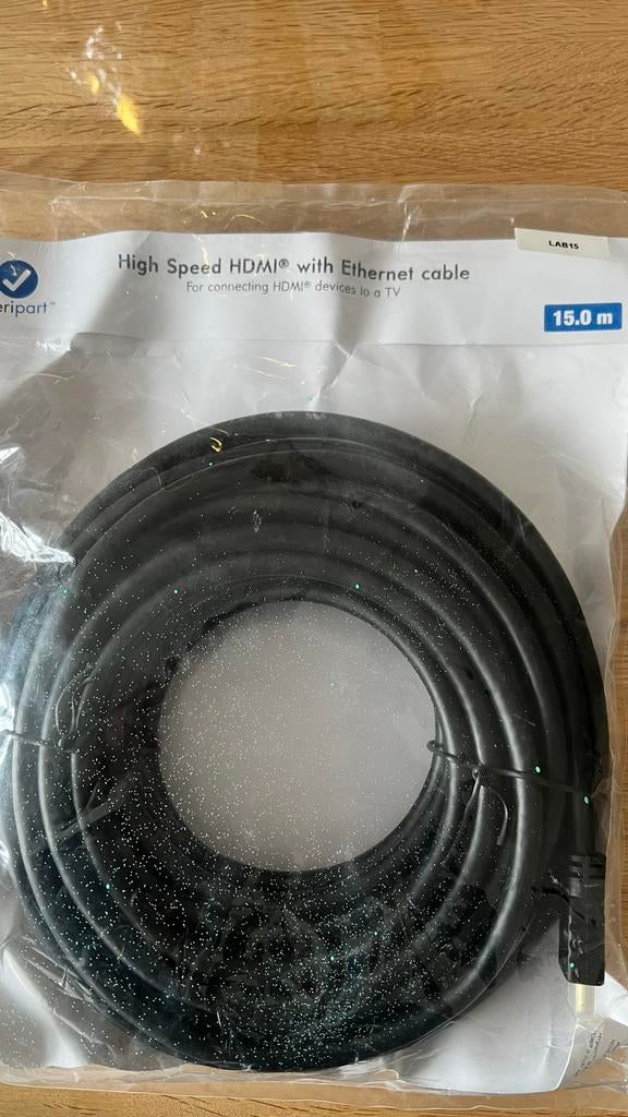 High Speed HDMI met Ethernet kabel - 15 meter, Ophalen of Verzenden, Nieuw, 10 meter of meer, HDMI-kabel