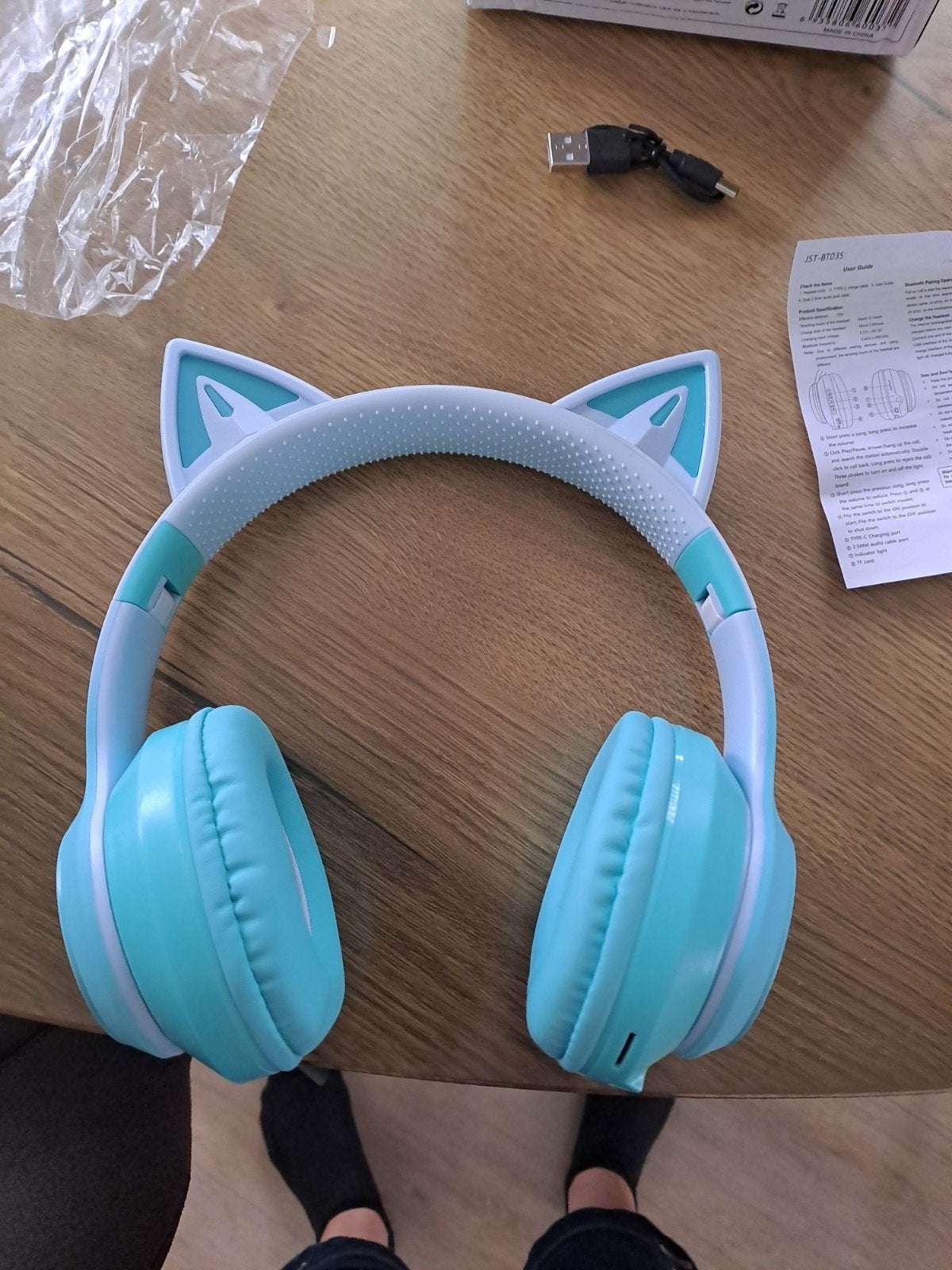 Nieuwe Kinder Koptelefoon met Kattenoren en LED-verlichting, Overige merken, Nieuw, Ophalen of Verzenden, Over-ear