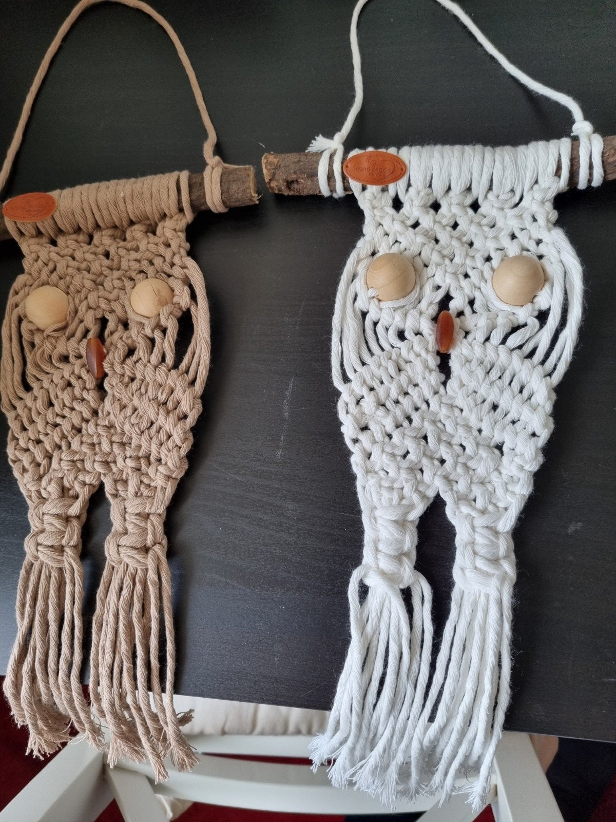 Nieuw macrame uiltjes, Boho, Ophalen of Verzenden, Nieuw, Wandhanger