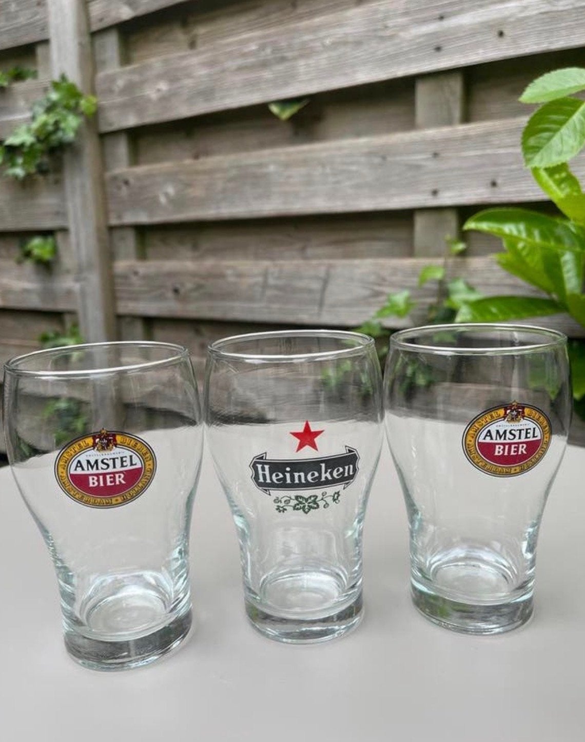 Vintage Bierglazen Set: Amstel & Heineken Jaren '60, Verzamelen, Ophalen of Verzenden, Zo goed als nieuw, Glas of Glazen, Amstel