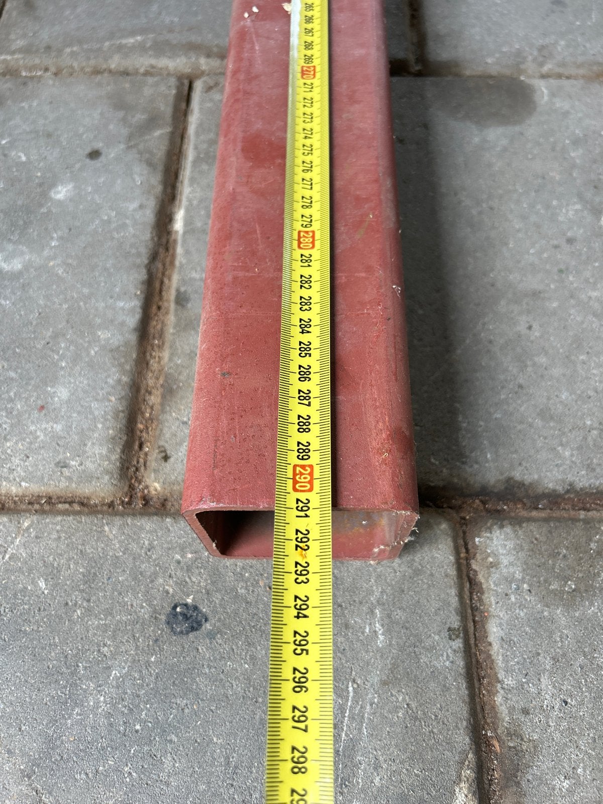 Stalen koker 80x80x5mm, 2910mm lang, Ophalen, Gebruikt, Minder dan 25 mm, Overige typen