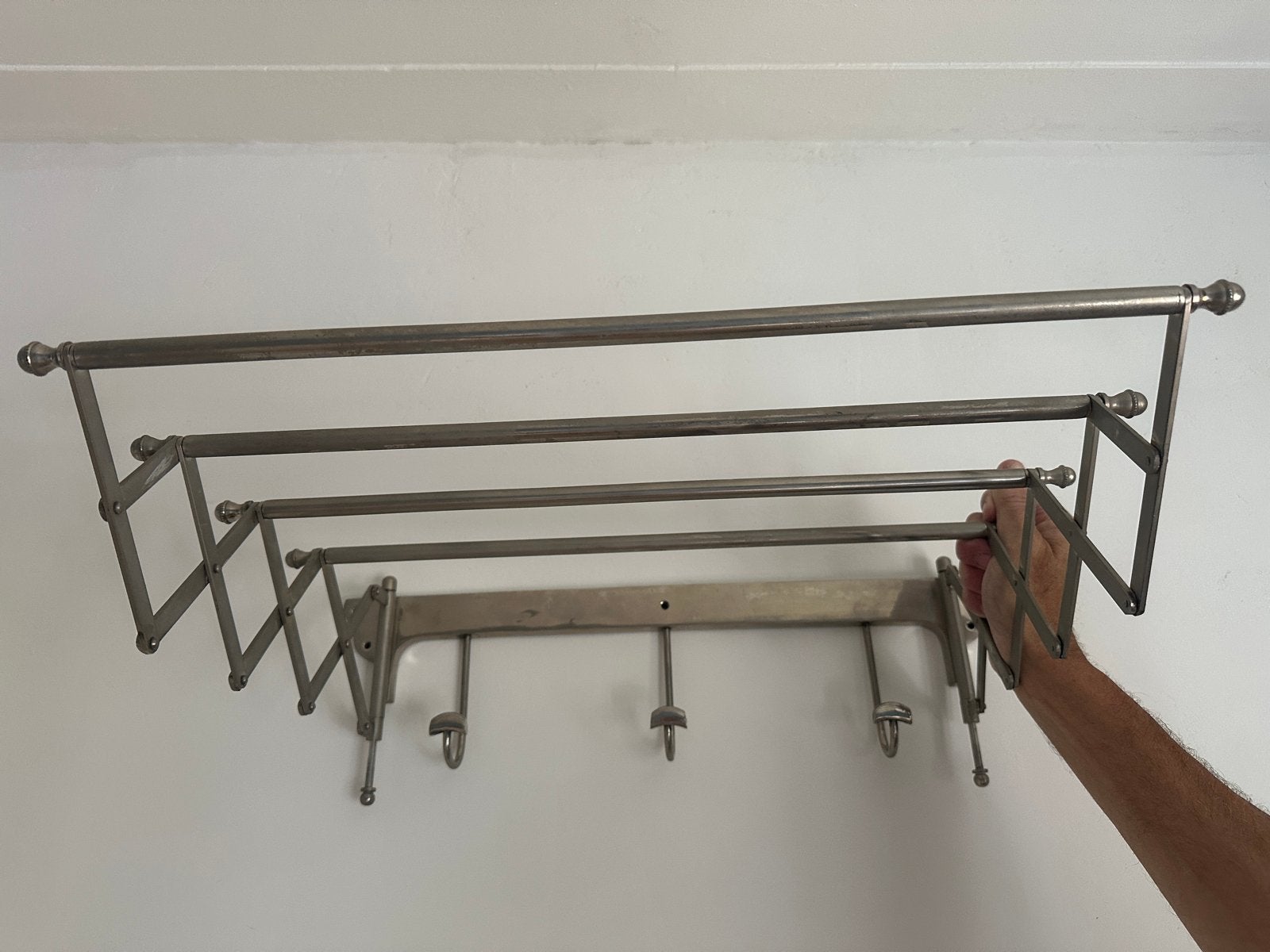 Harmonica wandkapstok - 5 roedes, 3 haken, Gebruikt, Minder dan 100 cm, Metaal, Ophalen