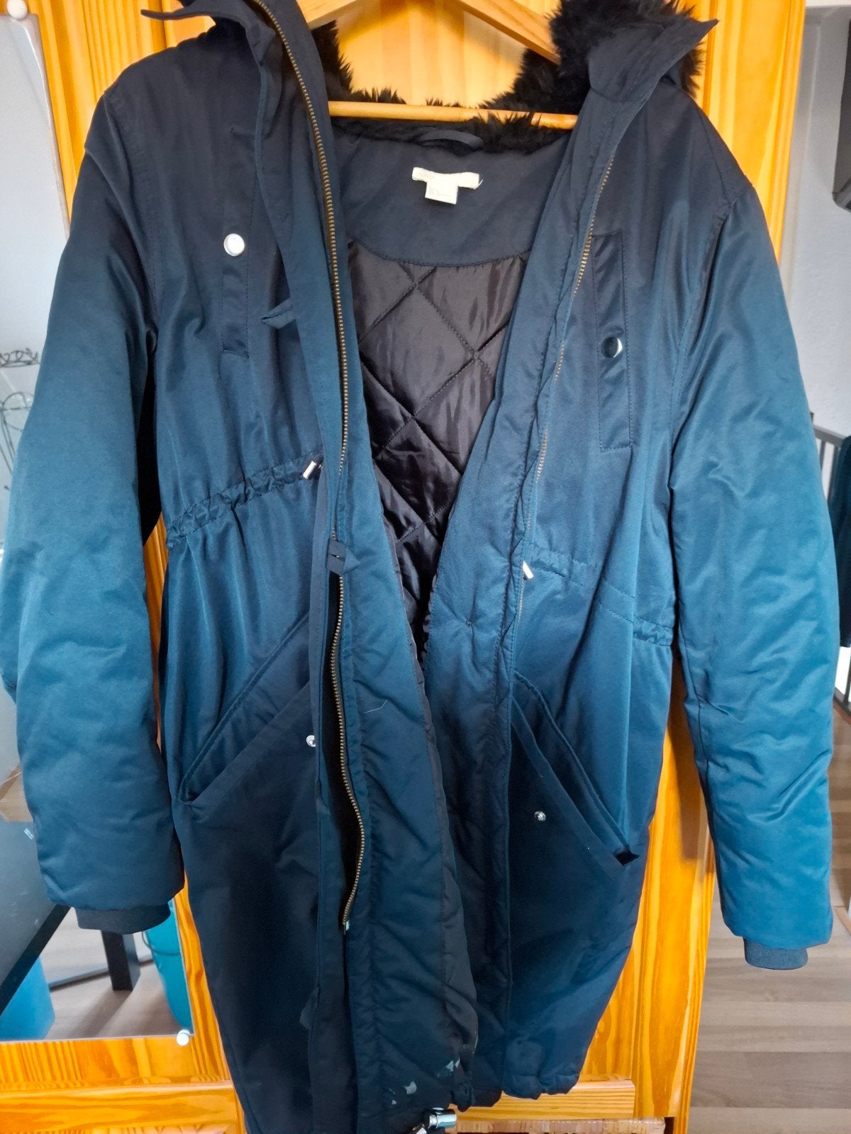 Zwangerschaps winterjas maat L H&M, H&M, Blauw, Maat 42/44 (L), Ophalen of Verzenden