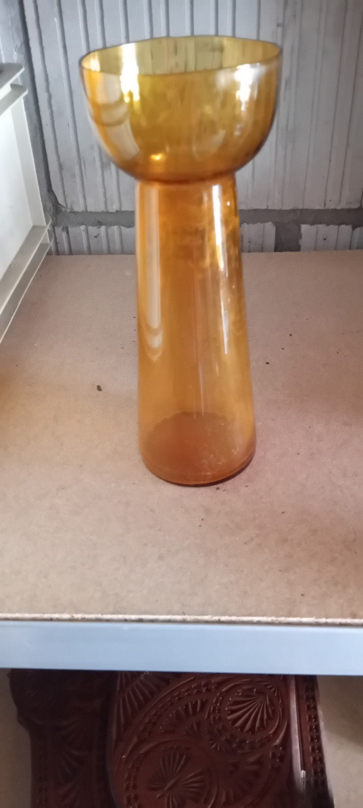 Mooi antiek hyacinten glas. Amberkleurig, Ophalen of Verzenden, Overige materialen, Minder dan 25 cm