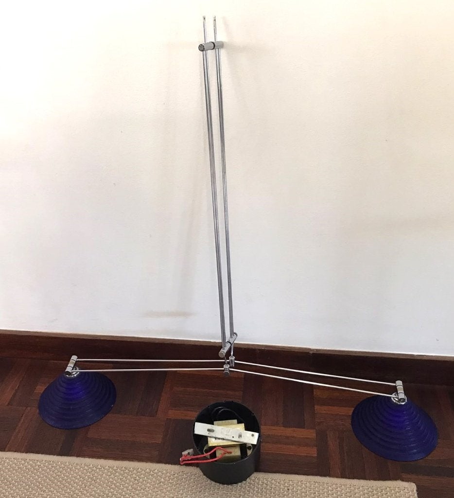 Mooie vintage hanglamp blauw IKEA, Ophalen, Gebruikt, Overige fittingen, Vintage, Retro