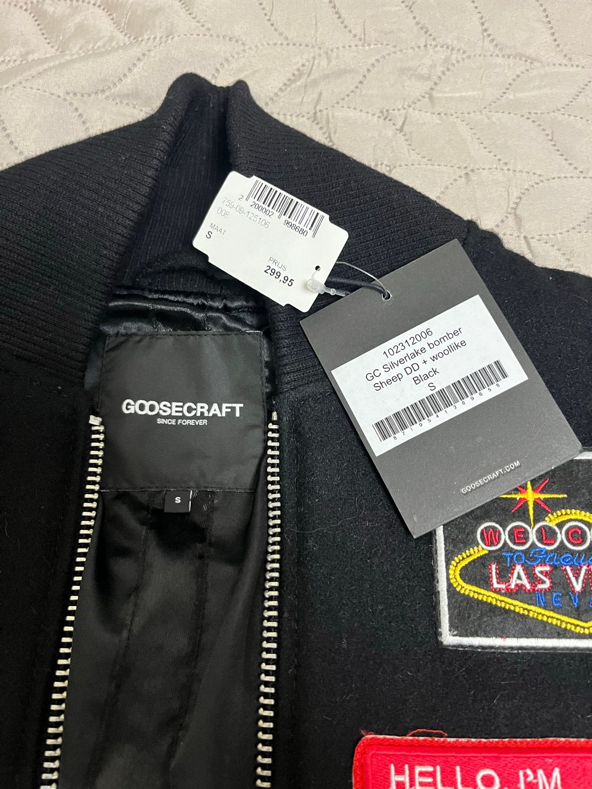 Goosecraft Bomberjack met Patches - Nieuw met kaartjes, Kleding | Dames, Jassen | Zomer, Ophalen, Nieuw, Maat 36 (S), Zwart