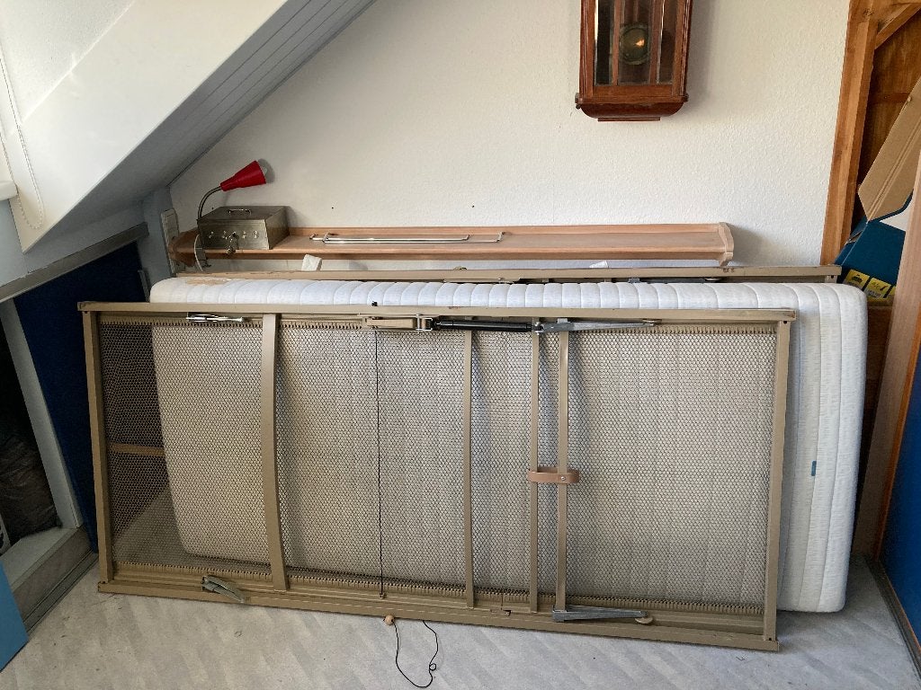 2x auping spiraal verstelbaar compleet bed incl matras, Ophalen, 90 cm, Eenpersoons, Bruin