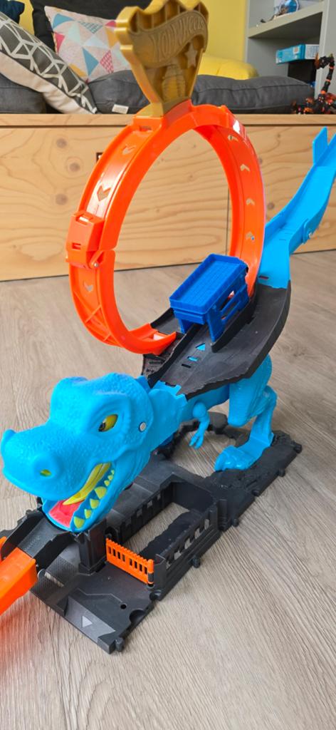 Hot Wheels T-Rex Racebaan met Looping, Ophalen, Racebaan, Zo goed als nieuw, Hot Wheels