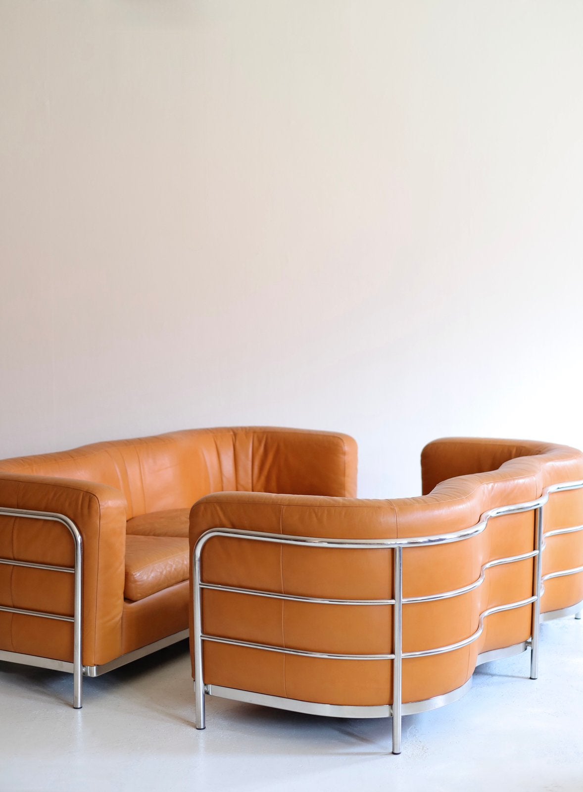 Set van twee vintage Zanotta Onda banken, Huis en Inrichting, Ophalen, Design, 150 tot 200 cm, Driepersoons