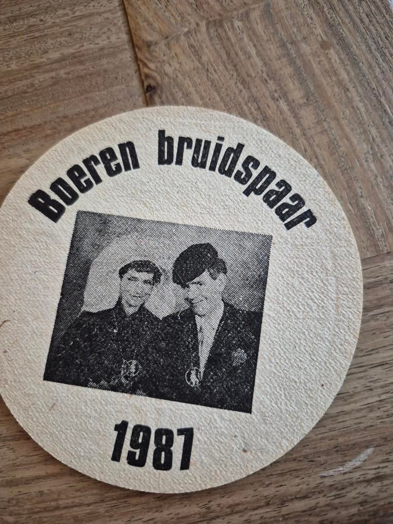 Bavaria bierviltje Boeren Bruidspaar 1987, Ophalen of Verzenden, Gebruikt, Viltje(s), Bavaria