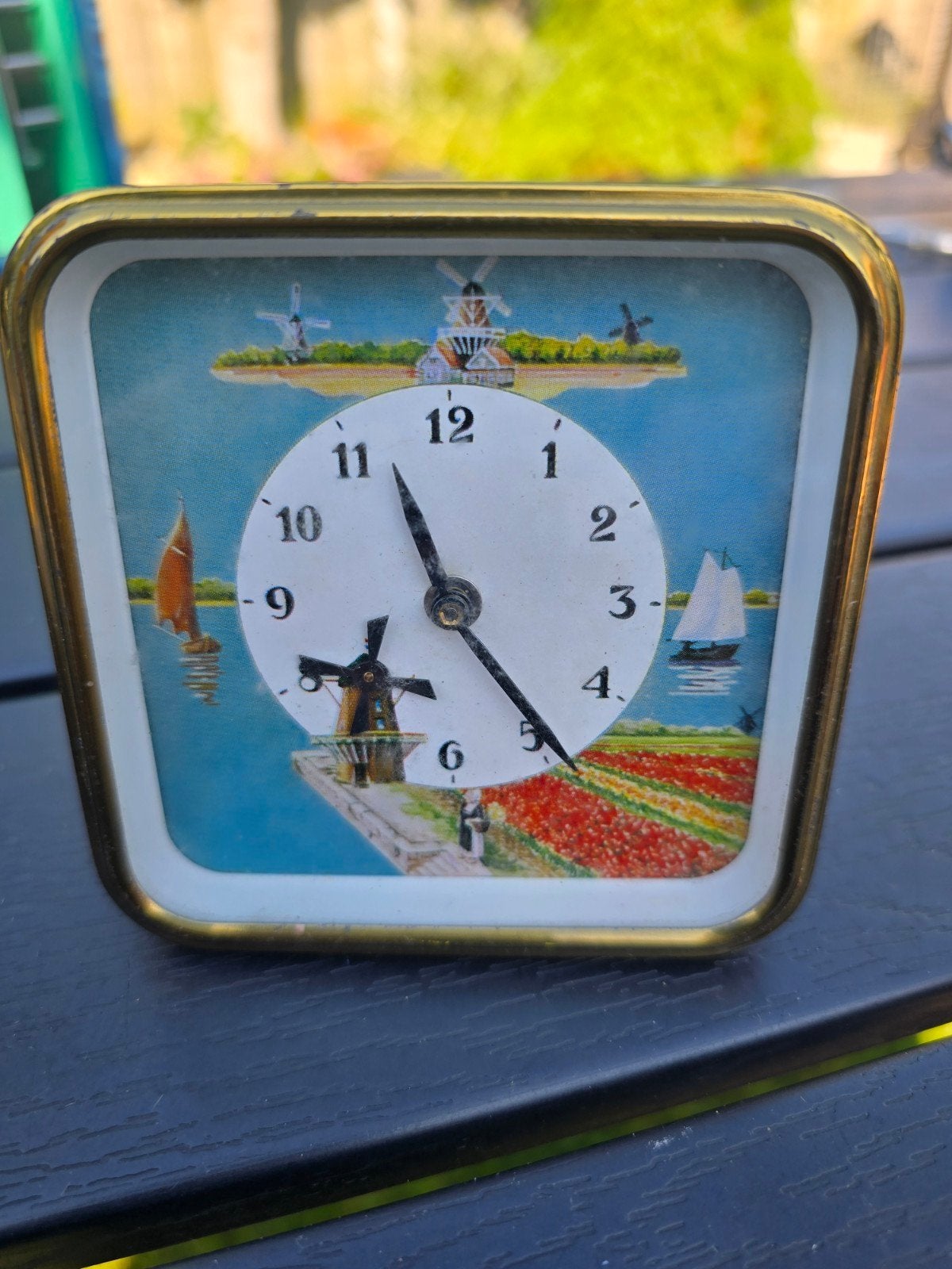 Vintage tafelklok met Hollands tafereel, Antiek en Kunst, Ophalen of Verzenden