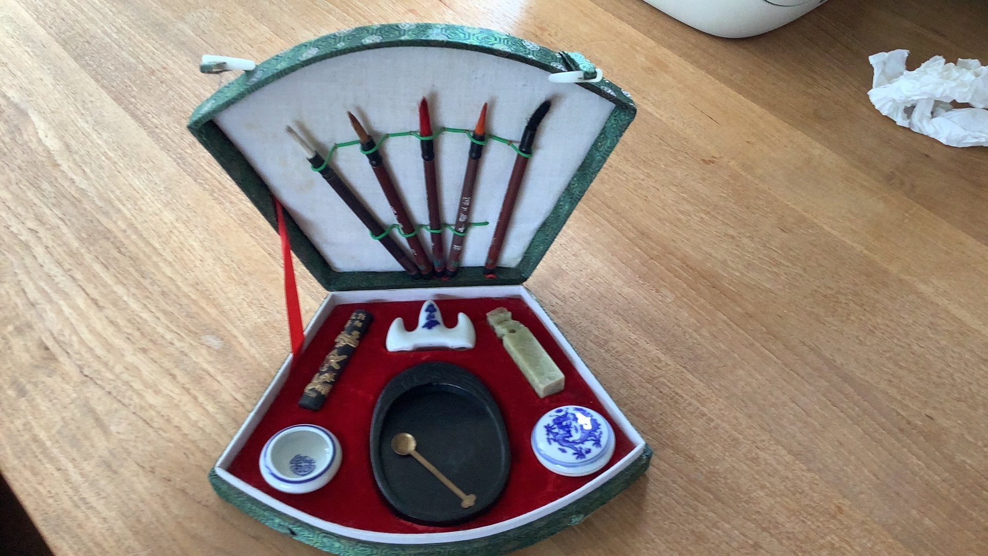 Chinese kalligrafie set voor verzamelaar of hobbyist, Ophalen, Zo goed als nieuw
