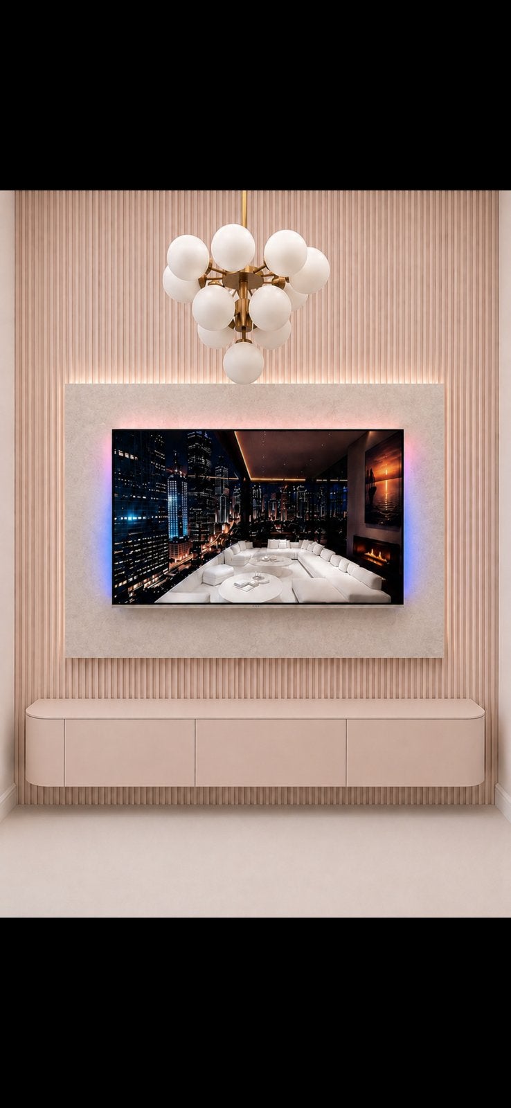 Splinter nieuwe Complete cinemawall te koop., Ophalen of Verzenden, Zo goed als nieuw, Vrijstaande haard, Elektrische haard