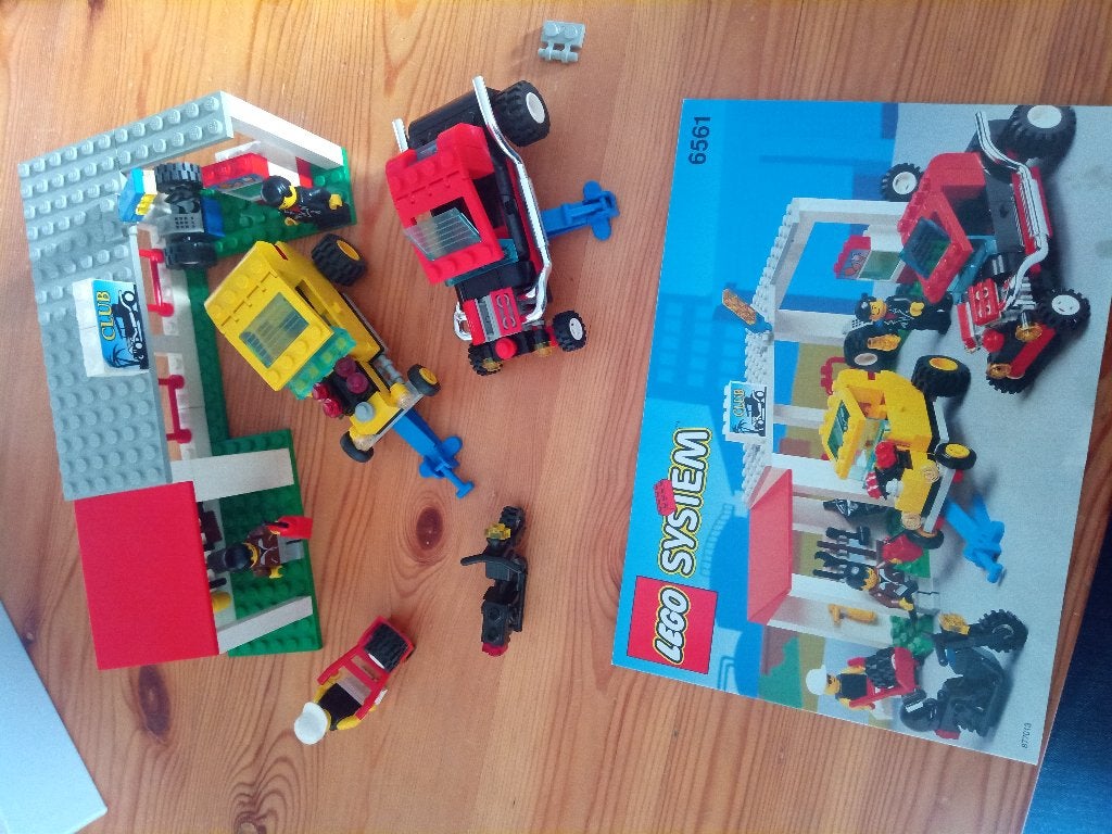 LEGO 6561 - Hot Rod Club Garage (1994) | met Boekje, Gebruikt, Lego, Ophalen of Verzenden, Racers