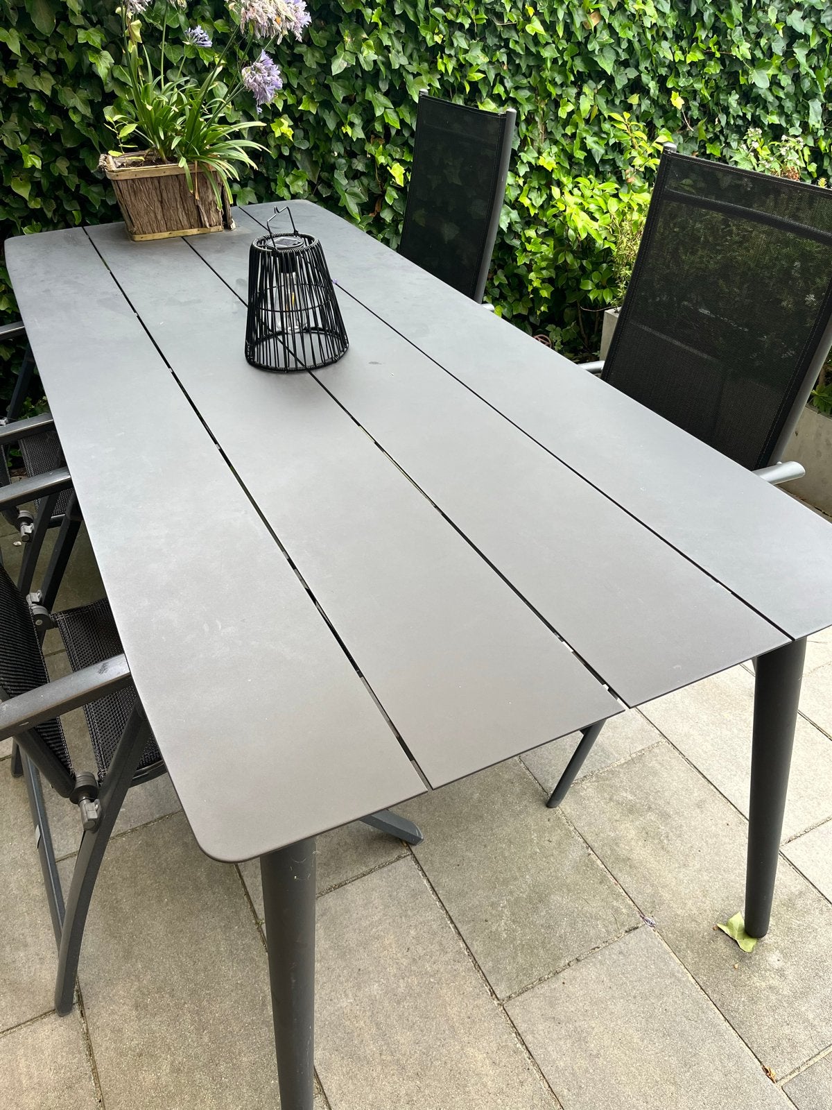 Manifesto tuintafel 220 x 88 cm - Zo goed als nieuw, Tuin en Terras, Tuintafels, Ophalen, Zo goed als nieuw, Rechthoekig, Aluminium