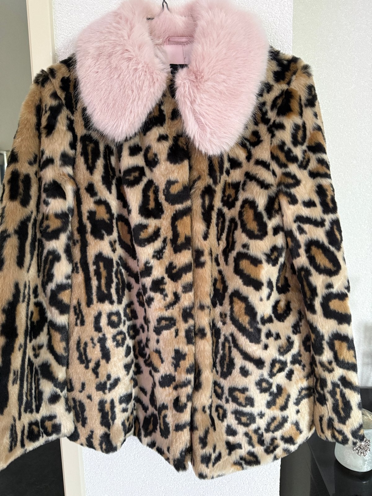 Nieuwe Topshop luipaard jas met roze bontkraag, Verzenden, Nieuw, Maat 34 (XS) of kleiner, Meerkleurig