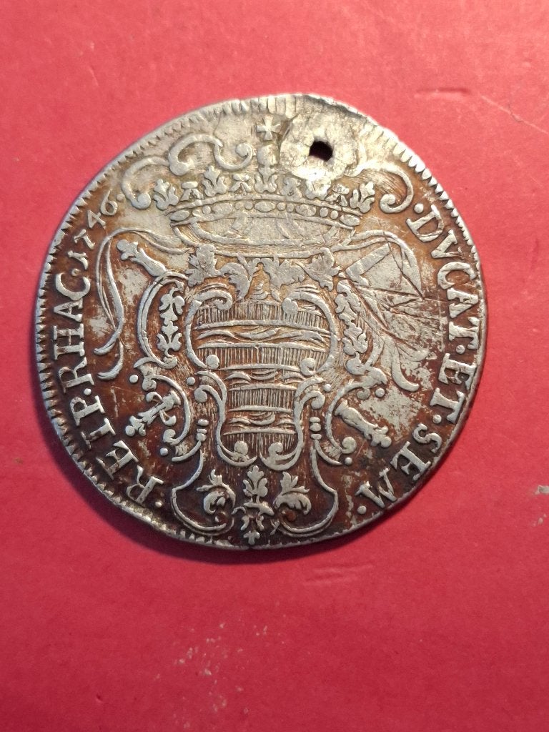 Kroatië Ragusa Tallero 1746, Ophalen of Verzenden, Joegoslavië, Losse munt, Zilver