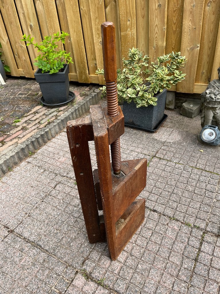 Antieke houten boekpers / lijmklem, Ophalen