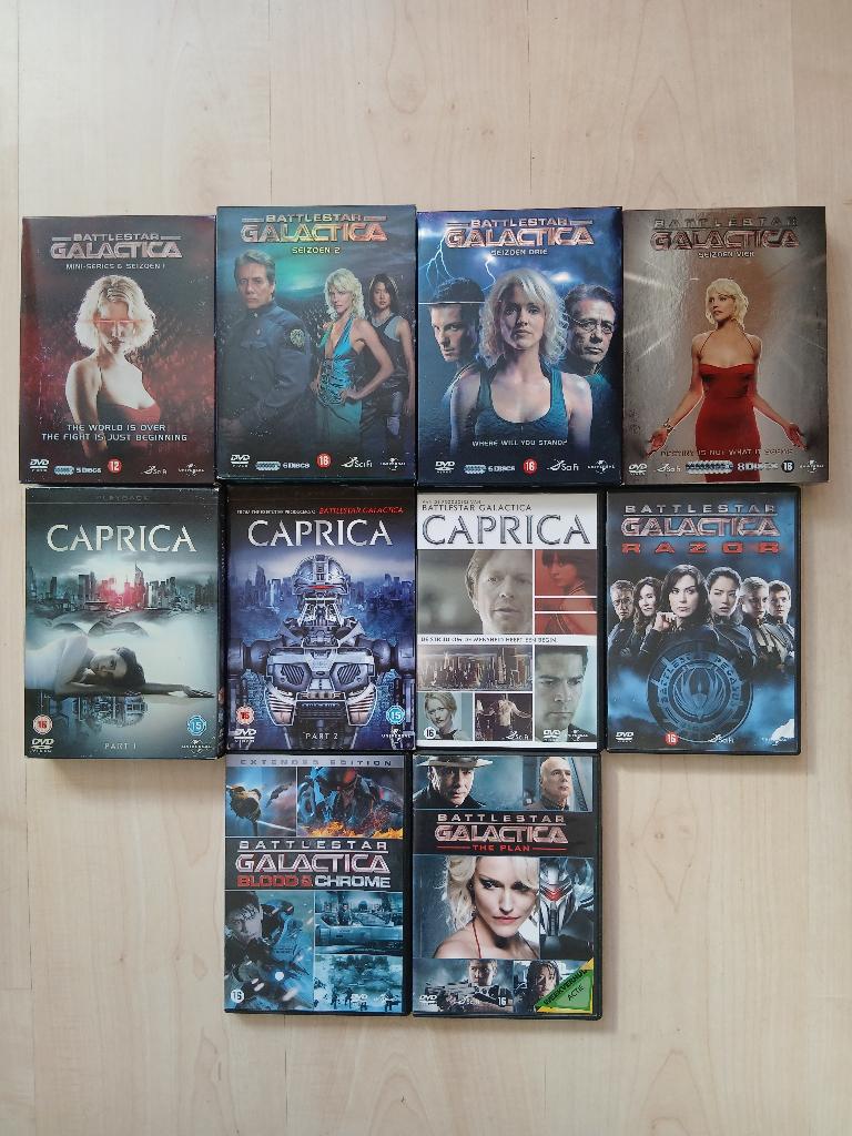 DVD - Battlestar Galactica & Caprica & Alle Seizoenen, Boxset, Vanaf 9 jaar, Ophalen of Verzenden, Zo goed als nieuw