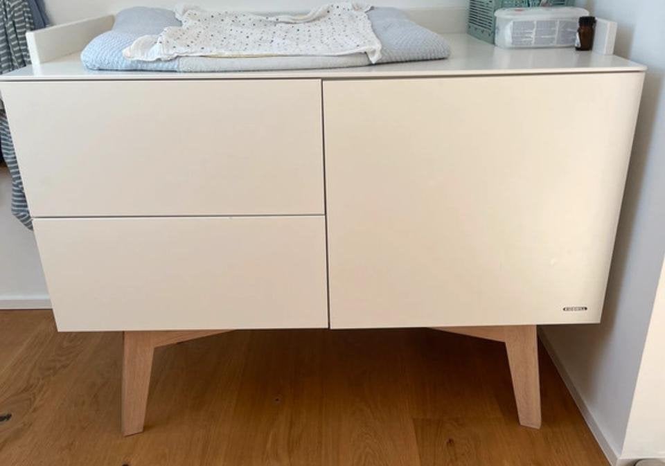 Kidsmill Sixties Commode & Bladvergroter - Wit met Hout, Gebruikt, 50 tot 70 cm, Ophalen of Verzenden, 100 cm of meer
