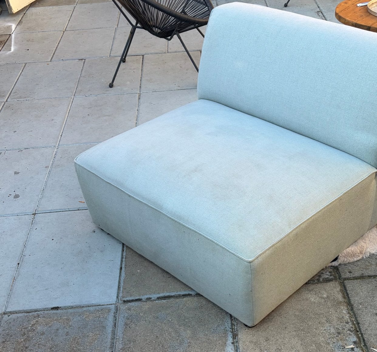 Modulair bankelement - licht blauw/ grijs, Ophalen, Gebruikt, Eenpersoons, 75 tot 100 cm