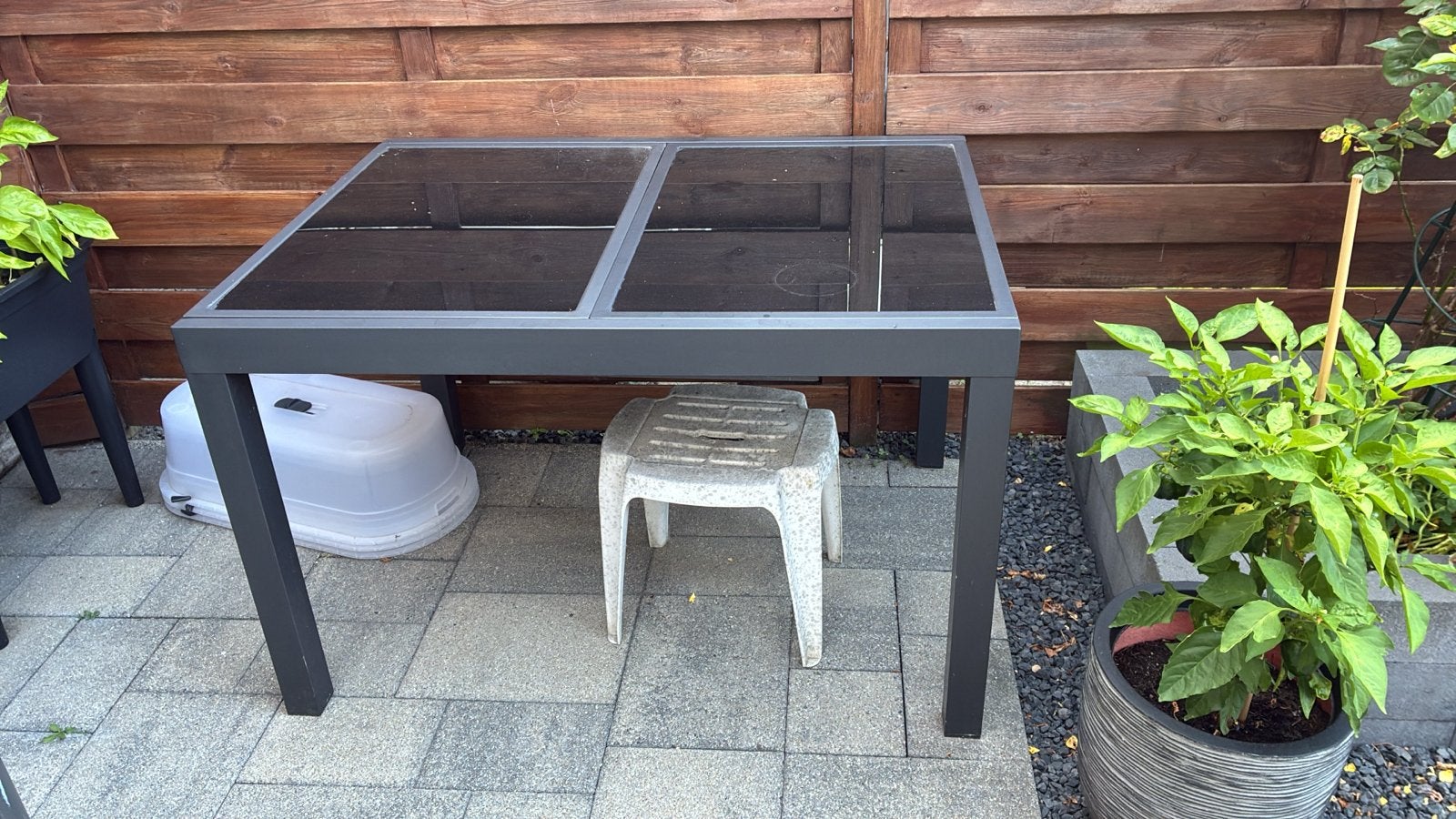 Uitschuifbare tuintafel Livarno Houston 120-180x90cm, Ophalen, Gebruikt, Rechthoekig, Aluminium