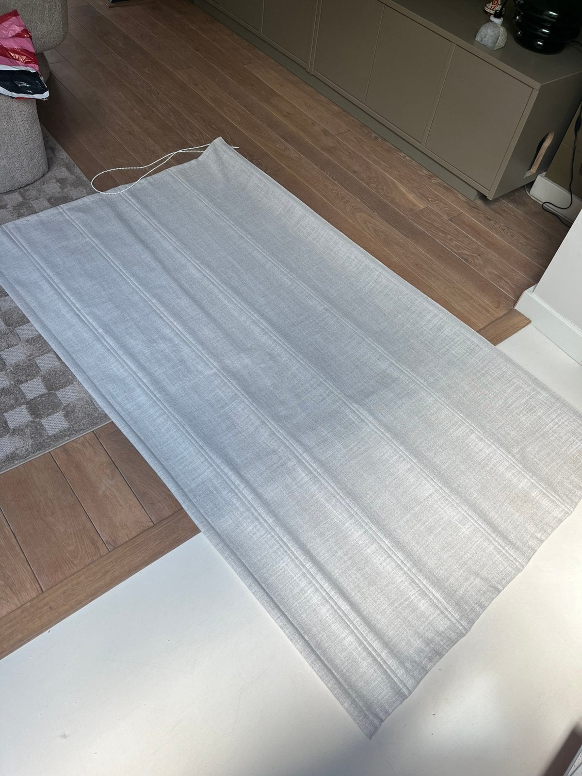 Vouwgordijn beige/grijs, Caravans en Kamperen, Caravan accessoires, Ophalen, Zo goed als nieuw