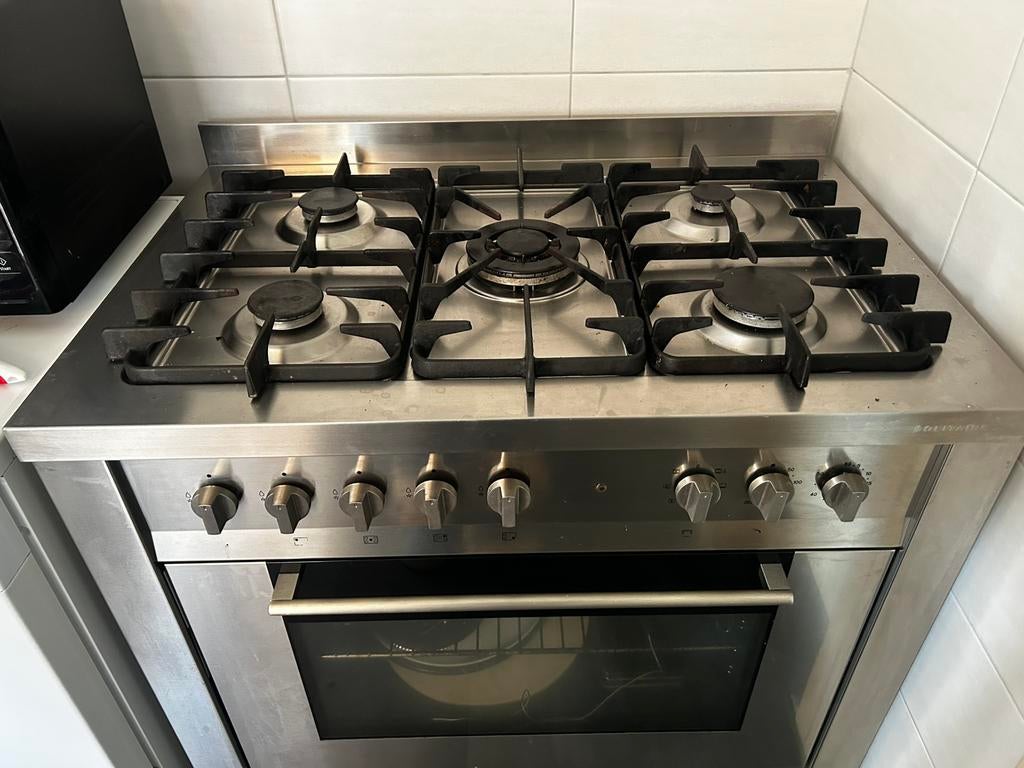 Gasfornuis met oven 90cm, Gebruikt, 60 cm of meer, Ophalen of Verzenden, Gas