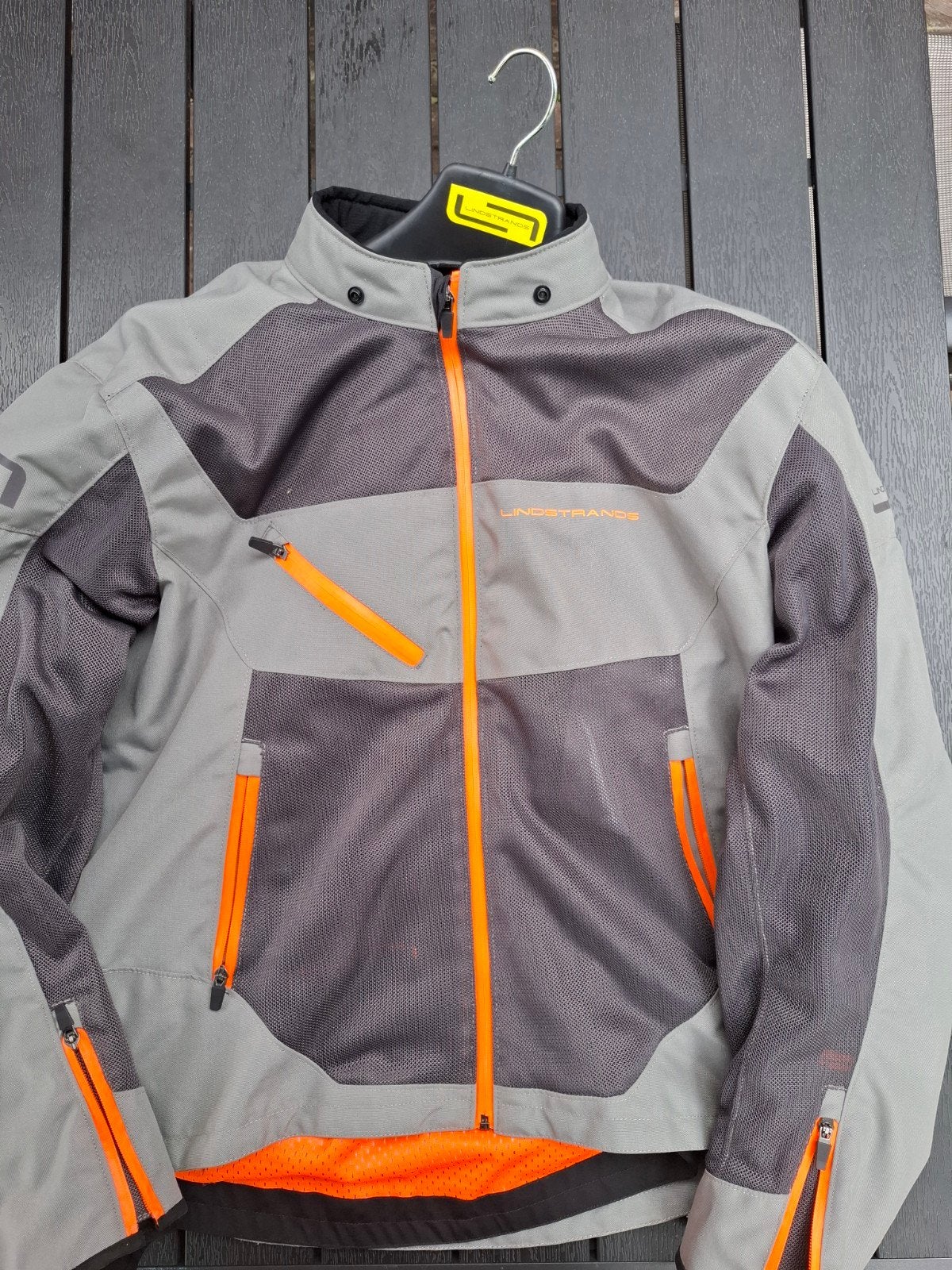 Lindstrands motorjas grijs/oranje - Maat 58, Motoren, Kleding | Motorkleding, Ophalen of Verzenden, Nieuw zonder kaartje, Heren
