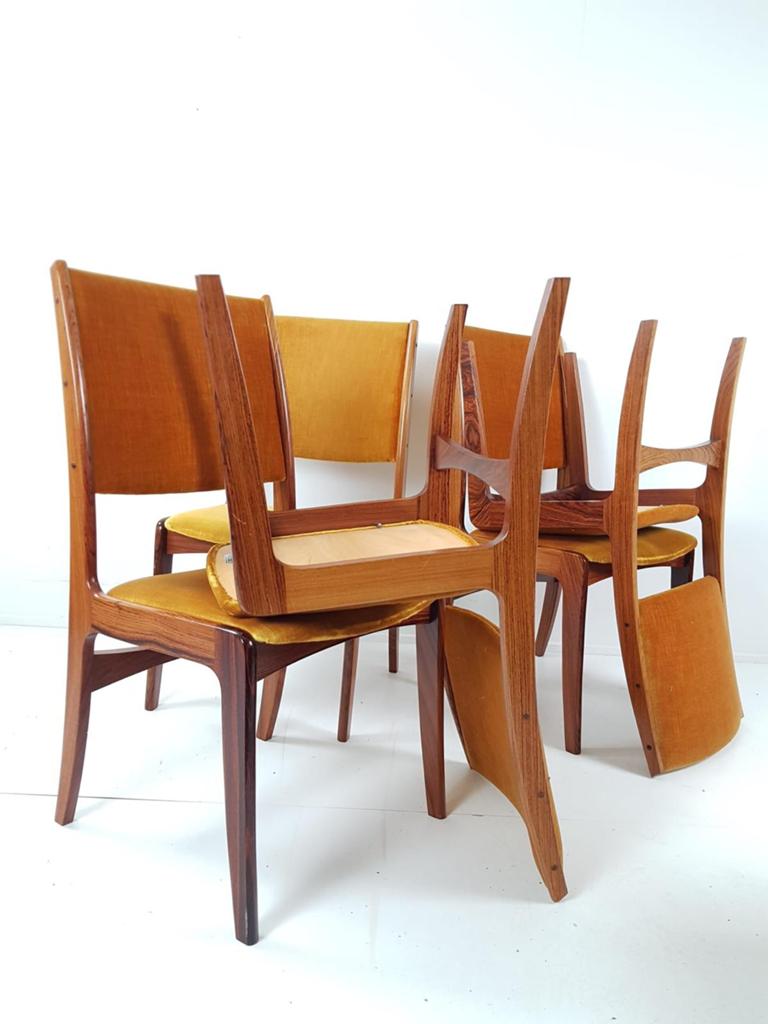 Vintage okergele stoelen Deens | deense stoelen geel dining, Gebruikt, Overige kleuren, ., Vintage