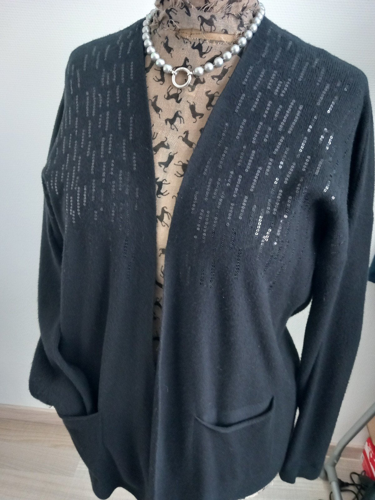 zwart vest Bonita mix wol viscose zijde 48, Kleding | Dames, Zwart, Maat 46/48 (XL) of groter, Nieuw, Bonita